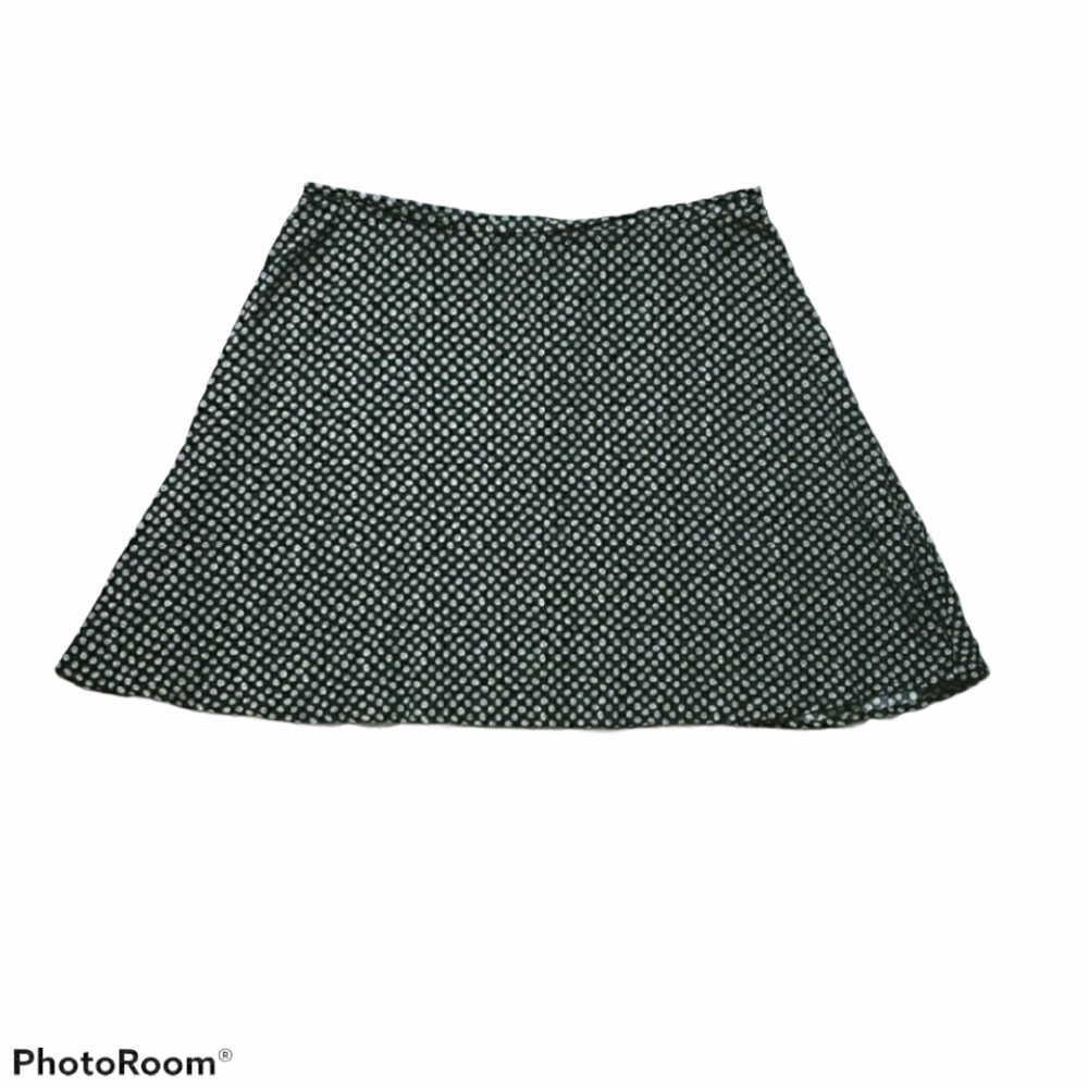 TALBOTS | Women's Mini Skirt | Size 16 - Black with White & Yellow Flowers